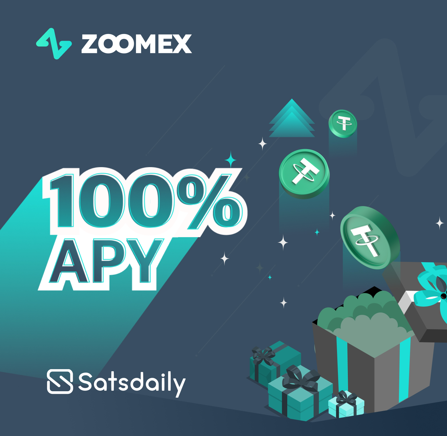 Satsdaily - 100% APY – FLEXIBLE Staking in USDT